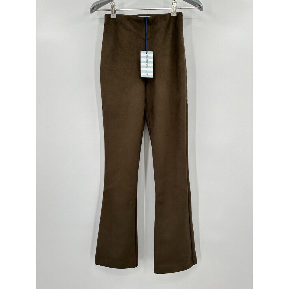 Tuckernuck Faux Suede Ashford Pants sz XS Olive Green Ankle Elastic Waist NWT